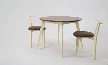 Обеденная группа Сканди D100 коричнево-бежевого цвета