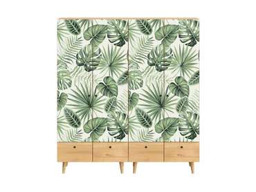 Композиция Frida 12 с принтом Monstera на деревянных ножках