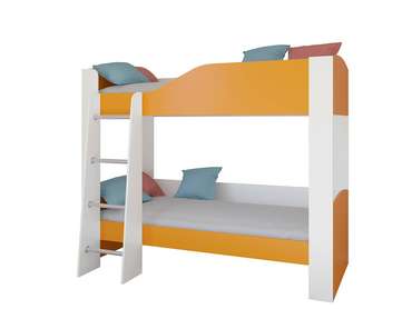 Двухъярусная кровать Астра 2 80х190 бело-оранжевого цвета 