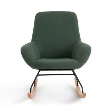 Кресло-качалка мягкое Carina зеленого цвета