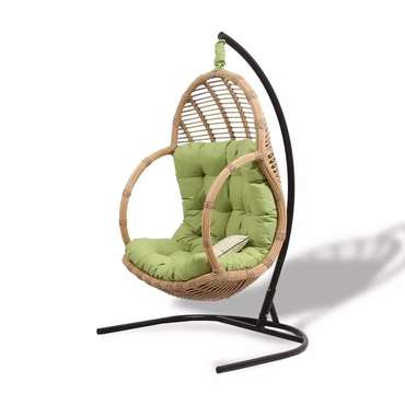 Подвесное кресло Лучиано бежево-зеленого цвета
