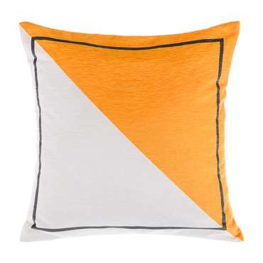 Декоративная подушка Don`t cross 40х40 бело-оранжевого цвета