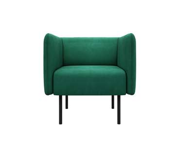 Кресло из велюра Рио темно-зеленого цвета