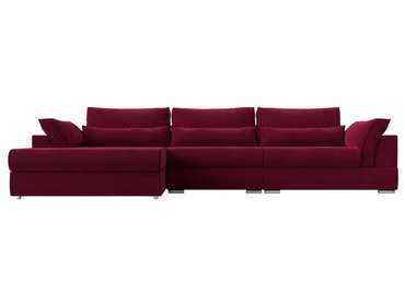 Угловой диван-кровать Пекин Long бордового цвета угол левый