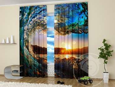 Стильные фотошторы: Кристальная морская волна