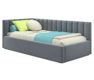 Кровать Milena 90х200 серого цвета с подъемным механизмом и матрасом