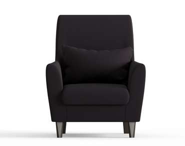 Кресло из велюра Кастилия черного цвета