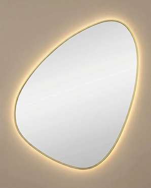 Настенное зеркало Sten S в раме золотого цвета с подсветкой