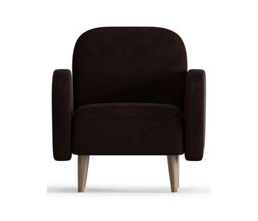 Кресло из велюра Бризби коричневого цвета