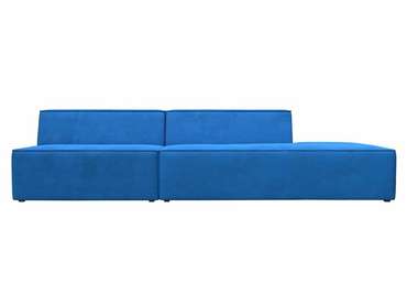Прямой модульный диван Монс Модерн голубого цвета правый
