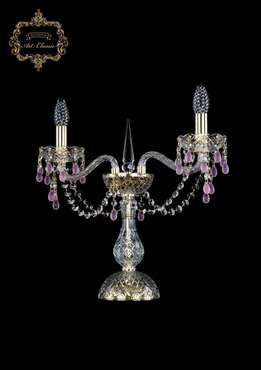 Хрустальная настольная лампа с подвесками Art Classic 45597 12.24.2.141-37.Gd.V7010 подсвечник