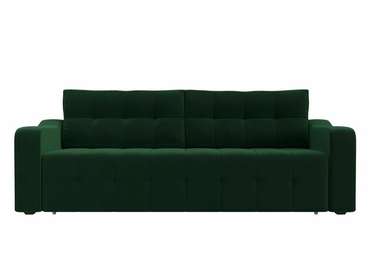 Прямой диван-кровать Лиссабон темно-зеленого цвета