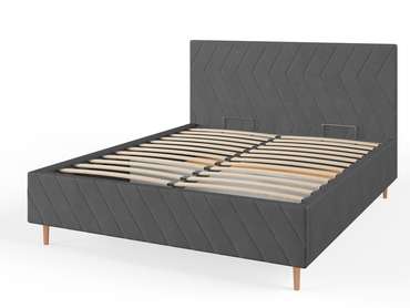 Кровать Афина-3 140х200 серого цвета с подъемным механизмом