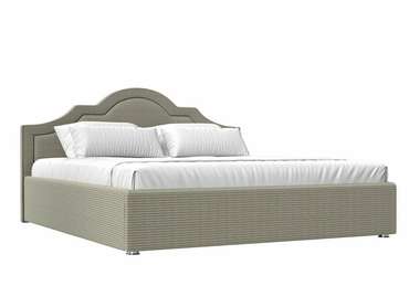 Кровать Афина 200х200 серо-бежевого цвета с подъемным механизмом
