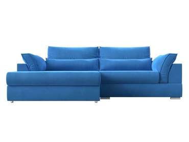 Угловой диван-кровать Пекин голубого цвета угол левый