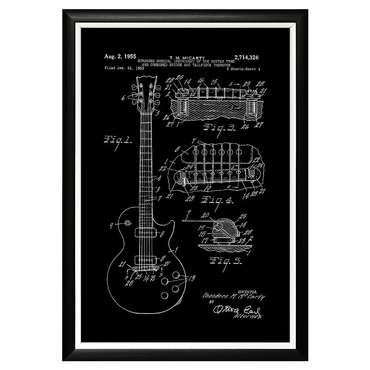 Арт-постер Патент на электрогитару Gibson 1955