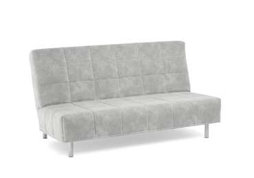 Диван-кровать Liberty 140х200 в обивке из микровелюра светло-серого цвета 