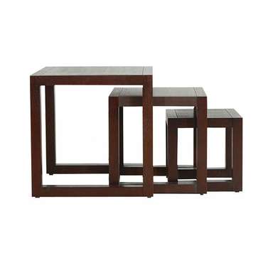 Набор их трех журнальных столиков из натурального шпона