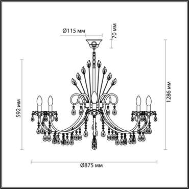 Подвесная люстра хрусталь Odeon Light Versia 4977/10 подсвечник с подвесками