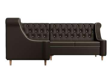 Угловой диван Бронкс коричневого цвета (экокожа) левый угол