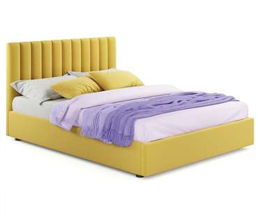 Кровать с подъемным механизмом Olivia 180х200 желтого цвета