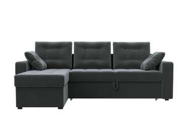 Угловой диван-кровать Камелот серого цвета левый угол