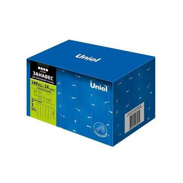 Уличная светодиодная гирлянда (UL-00007213) Uniel занавес 220V белый ULD-C3020-240/STK White IP44