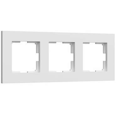 W0032961/ Рамка на 3 поста Slab (белый матовый) W0032961 Slab белый матовый