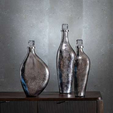 бутылка Серебристый Алюминий Стеклянный 15 x 13 x 54 cm Декоративный