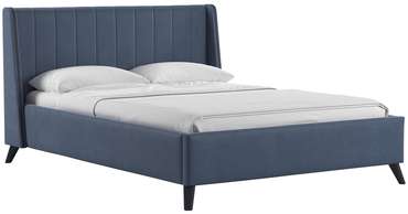 Кровать Виола 160х200 синего цвета без подъемного механизма