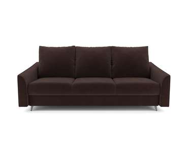 Прямой диван-кровать Уэльс темно-коричневого цвета