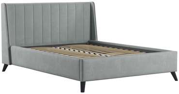 Кровать Виола 160х200 светло-серого цвета с подъемным механизмом и дном