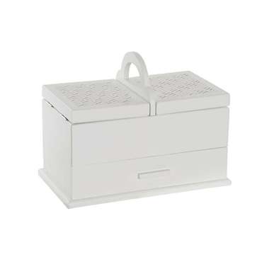 Шкатулка 16 x 17 x 28 cm Белый Светло Pозовый Деревянный MDF