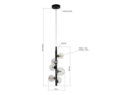 Люстра Иона черный d28 h120 G9 30W (4000K) (Led лампы в комплекте 4000К)