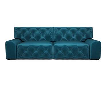 Прямой диван-кровать Милан сине-зеленого цвета