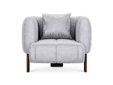 Кресло Cassis серого цвета с коричневыми ножками