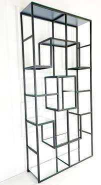 Стеллаж "Martin" черный с бронзовым стеклом (2000х900х300)