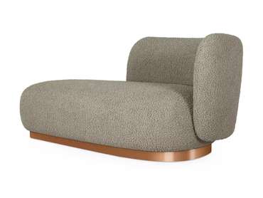 Кушетка Lucca коричневого цвета с металлической лентой медного цвета правая