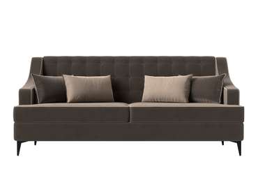 Прямой диван Марк коричневого цвета с бежевым кантом
