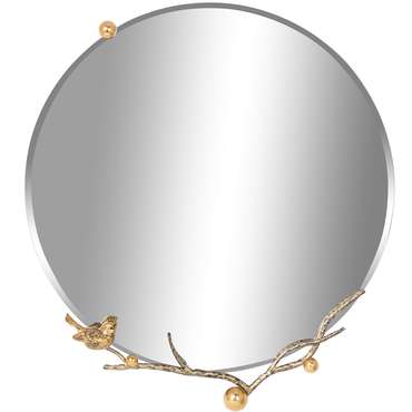 Зеркало настенное Терра Бранч серебряного цвета с бронзовым декором
