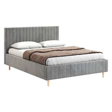 Кровать Афина 140х200 серого цвета с подъемным механизмом