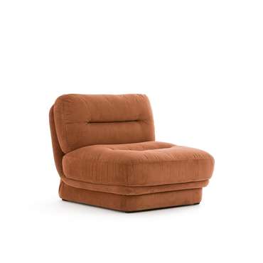 Кресло каминное модулируемое из велюра Jonas коричневого цвета