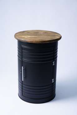 Тумба для хранения-бочка черного цвета