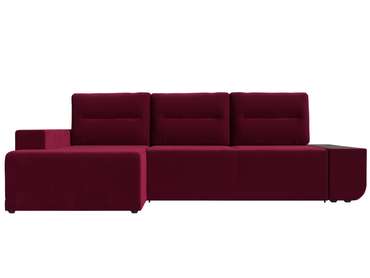 Угловой диван-кровать Чикаго бордового цвета левый угол