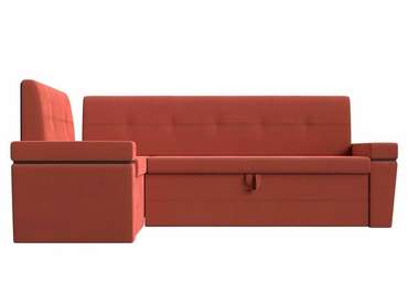 Угловой диван-кровать Деметра кораллового цвета левый угол