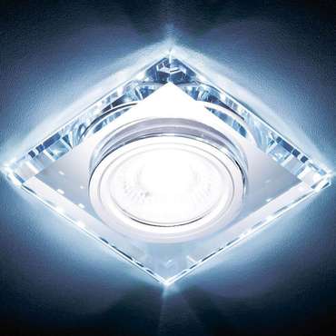 Точечный светильник LED S214 WH/CH/WH (стекло, цвет белый)