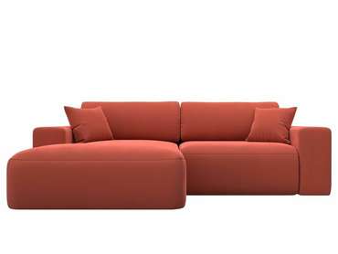 Угловой диван-кровать Лига 036 Классик кораллового цвета левый угол