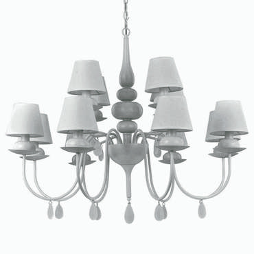 Подвесная люстра IDEAL LUX "Blanche" с белыми абажурами