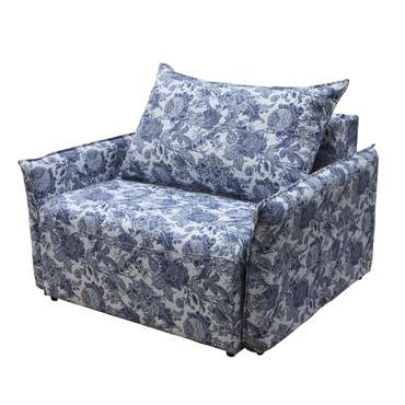 Кресло-кровать Голландия бело-синего цвета