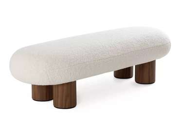 Банкетка Liora светло-бежевого цвета с коричневыми ножками